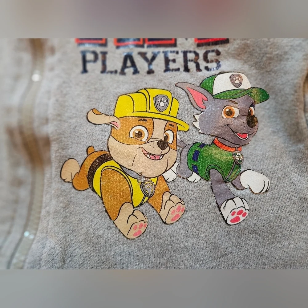 Nickelodeon Boys Gray Team Paw Patrol Long Sleeve Zip Up Hoodie Size 6